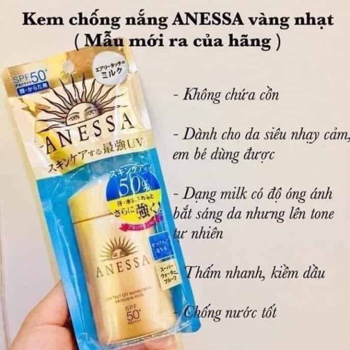 Kem chống nắng Anessa, sữa chống nắng da mặt Nhật SPF 50+ 60ml