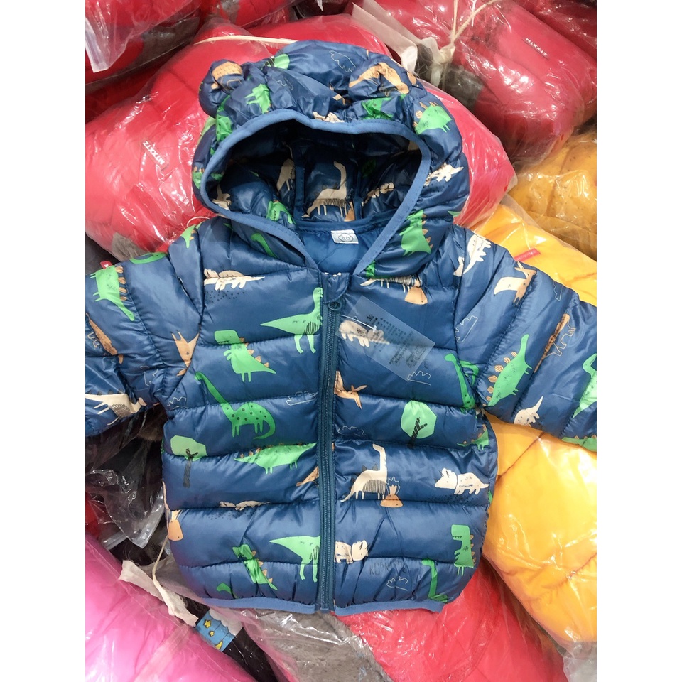 AP01 Áo khoác trẻ em, áo phao cho bé siêu nhẹ mũ tai gấu dễ thương cho bé trai và bé gái