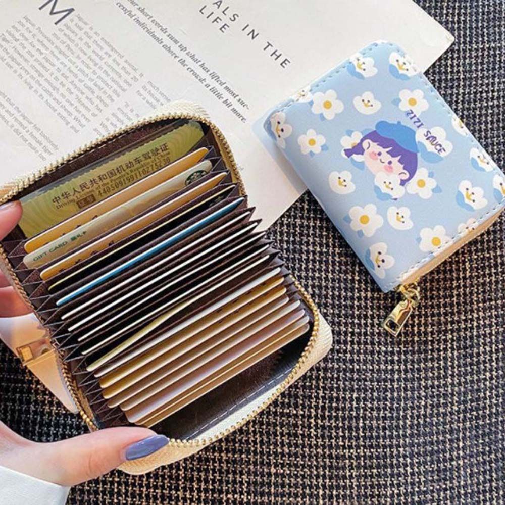 Ví ngắn bằng da PU có nhiều ngăn đựng thẻ và tiền xu phong cách Nhật Bản dành cho nữ