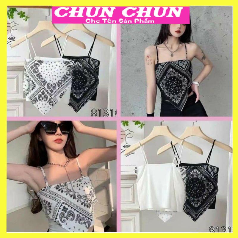 Áo bra lụa khăn yếm 8131 họa tiết hoa văn độc đẹp lạ, bra CHUN mềm mát.