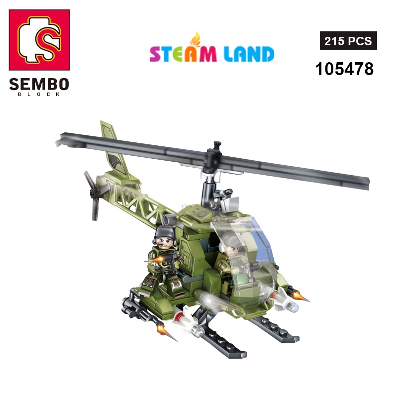 Đồ Chơi Lắp Ráp Trực Thăng Chiến Đấu - SEMBO 105478 -Steamtoys