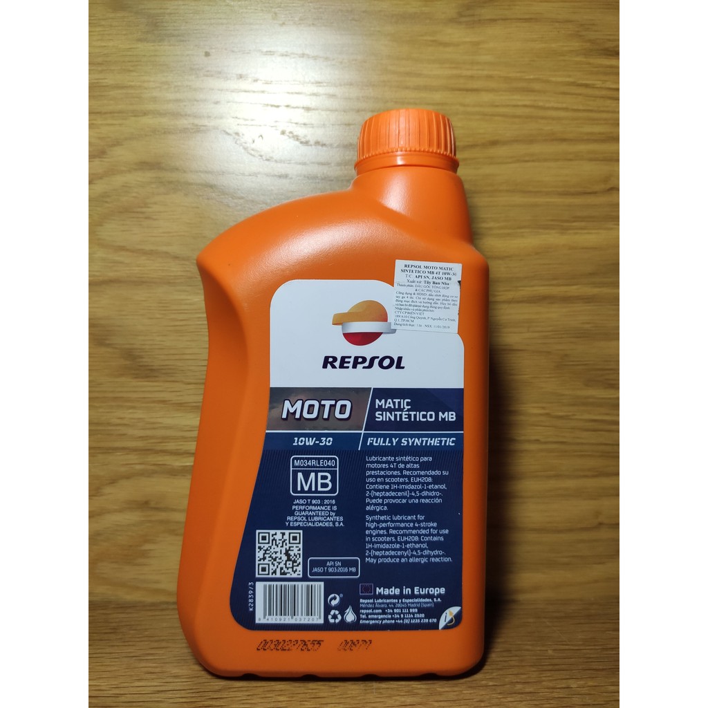 Nhớt Repsol Matic Sintetico MB 10w30 chính hãng