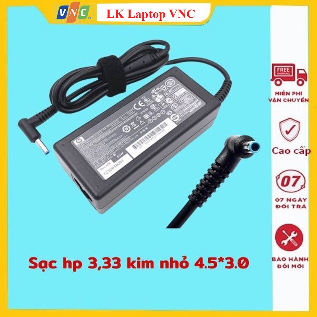 Sạc laptop HP 3,33 chân kim nhỏ  sạc máy tính hp 65w bảo hành 12 tháng