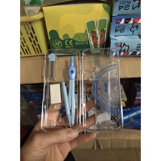 [TRỌN BỘ] HỘP EKE COMPA, THƯỚC ĐO ĐỘ, BÚT CHÌ, TẨY, NGÒI CHÌ