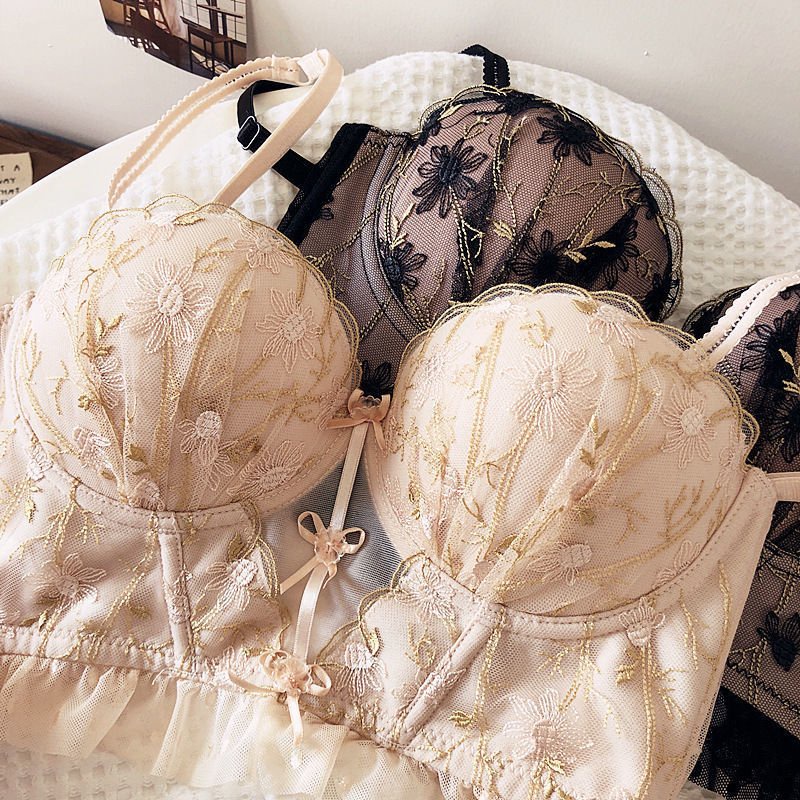 Áo Ngực Bra Ren Hoa Tiểu Thư Đính Nơ Xinh Xắn OTIS 0199