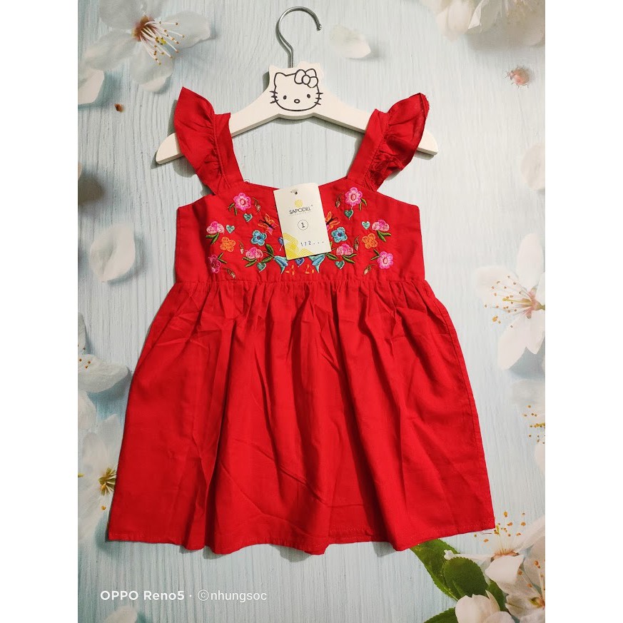 Váy thô mềm Sapodill cánh tiên thêu cho bé gái