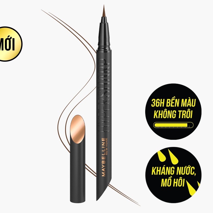 Bút Kẻ Mắt Nước Siêu Sắc Mảnh, Không Lem Trôi Maybelline New York Hyper Sharp Liner Extreme 0.4g
