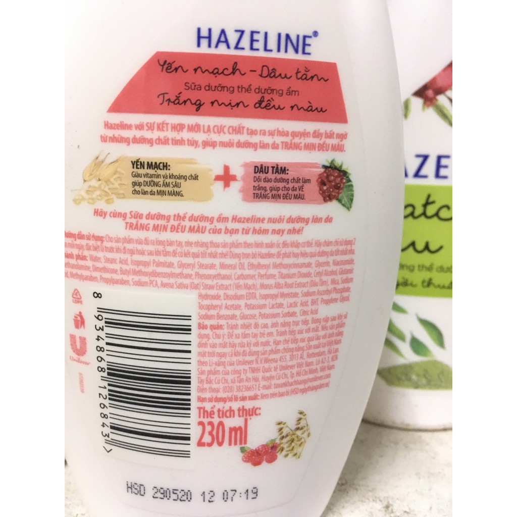 FREESHIP ĐƠN 99K_Sữa dưỡng thể Hazeline 230ml