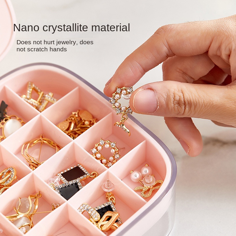 Hộp Đựng Trang Sức Hai Tầng Cỡ Lớn Chống Bụi Tiện Dụng