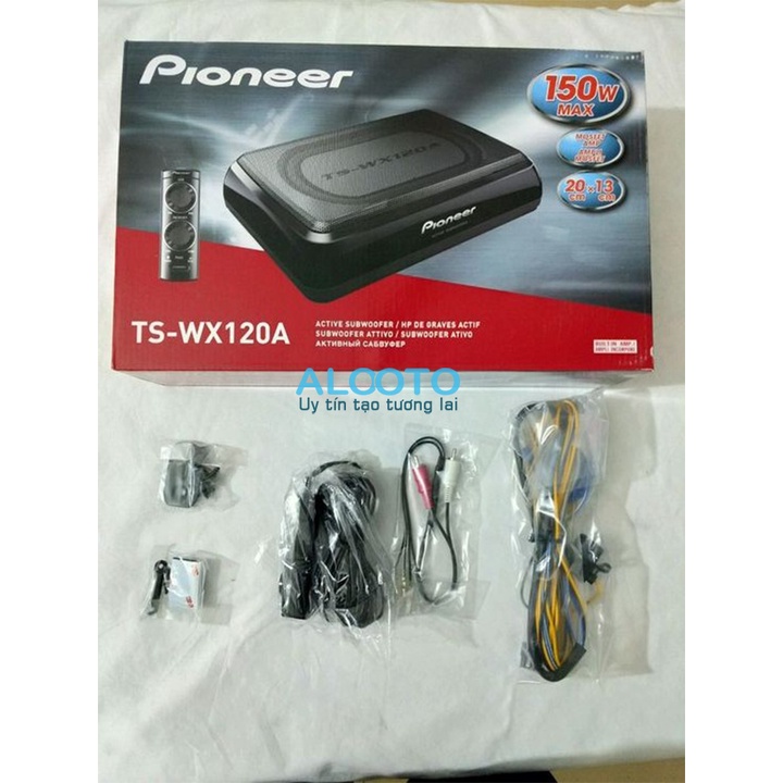 Loa Sub Ô tô, Loa Sub Pionee TS-WX 120A 150W ( 20cmx13cm) + Tặng kèm Lineout + dây AV