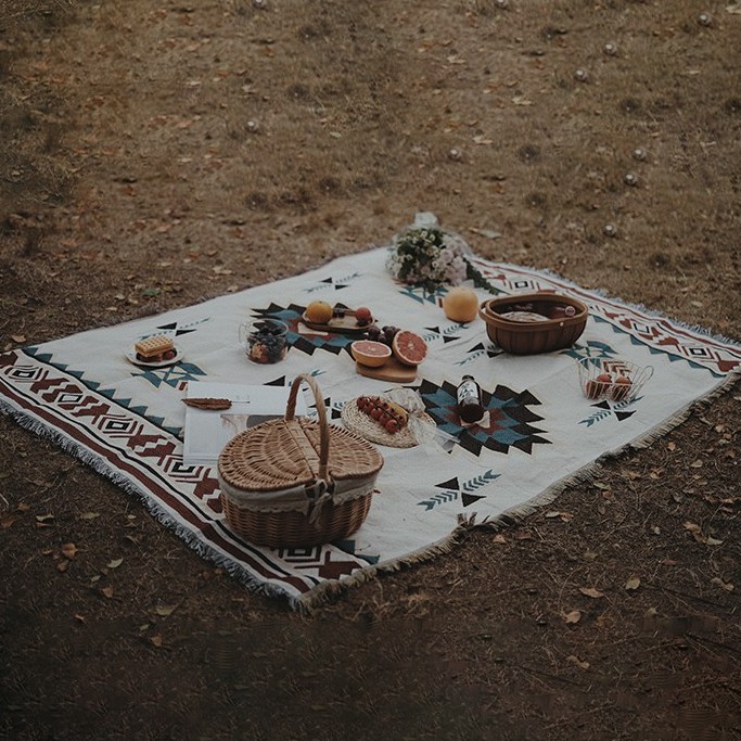 Khăn trải dã ngoại thổ cẩm đa năng dã ngoại
