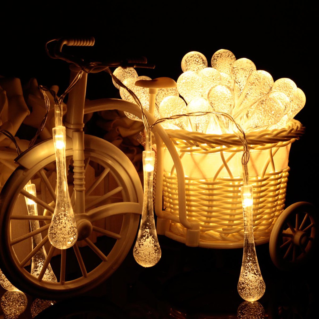 Đèn Led Trang Trí Pha Lê Hình Giọt Nước Siêu Lung Linh 3M 20 Đèn (CHƯA CÓ SẴN PIN)