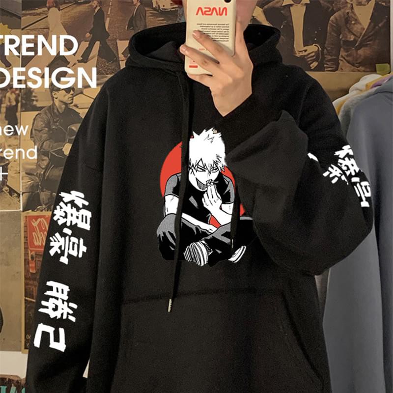 Áo Hoodie My Hero Anime in hình Bakugou Katsuki Áo Nỉ Nam Nữ Harajuku