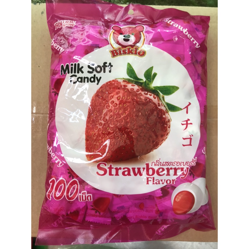 Kẹo Sữa Mềm Dẻo Thái Lan Hương Dâu Milk Soft Candy (Gói 380g)