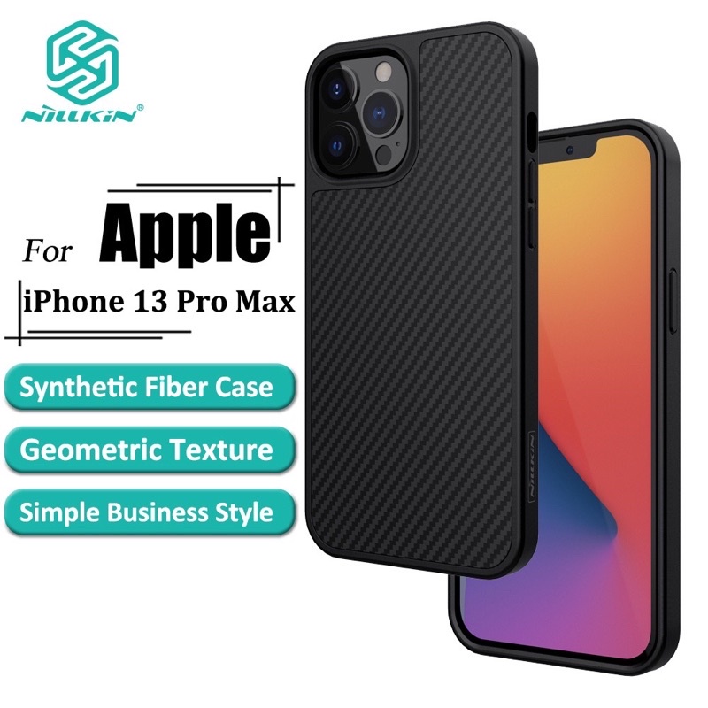 Ốp lưng Nillkin Vân Carbon cho iPhone 13, 13 Pro, 13 Pro Max, 12, 12 Pro, 12 Pro Max viền dẻo chống sốc -Full box