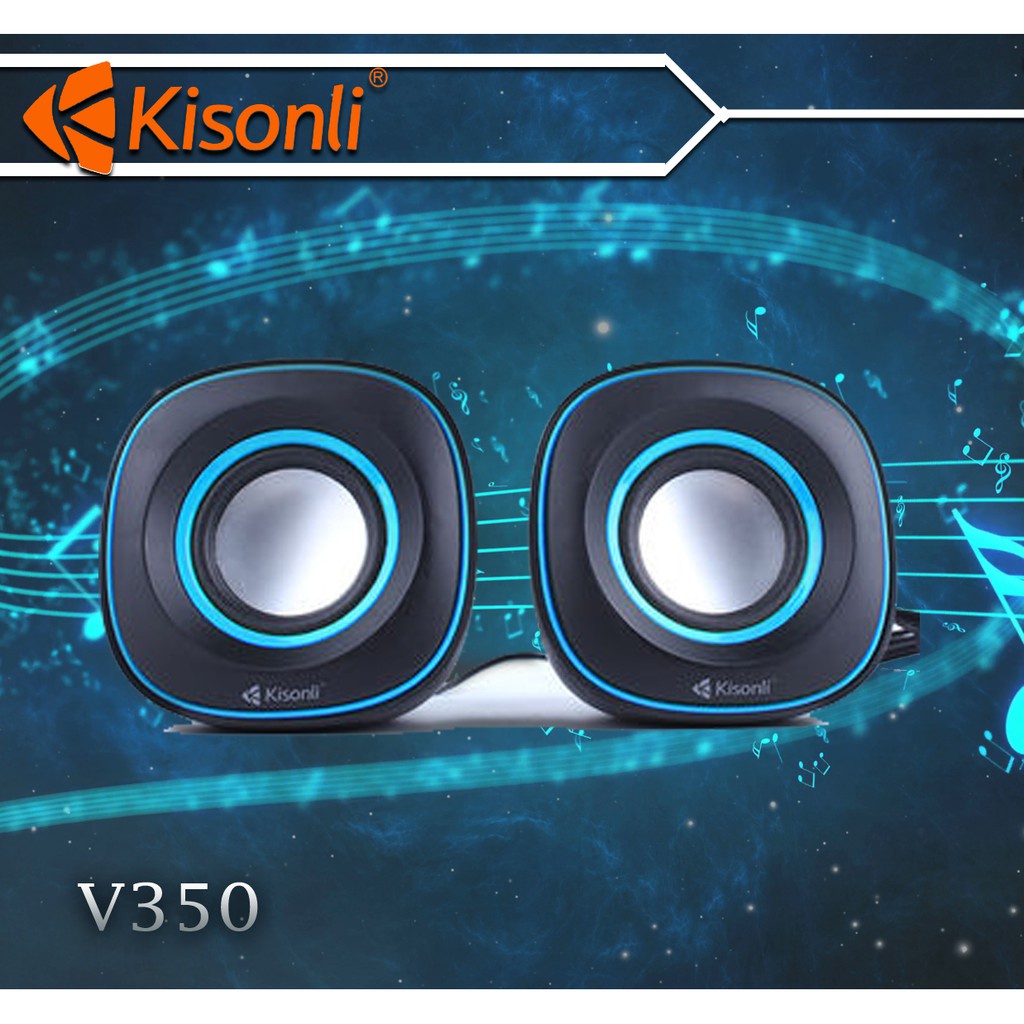 Loa vi tính 2.0 Kisonli V350- Loa 2.0 Mới, Nghe hay -Hàng Chính Hãng, Full Box - Bảo Hành 3 Tháng