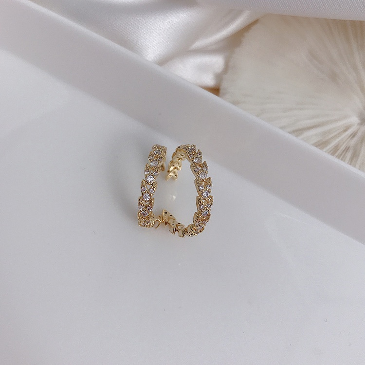 Khuyên kẹp tai đính đá zircon siêu nhấp nháy đơn giản cá tính hoang dã cho nữ