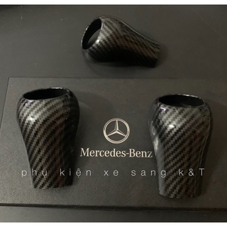 Ốp cần số vân cacbon c-class w204 e-class w212 mercedes