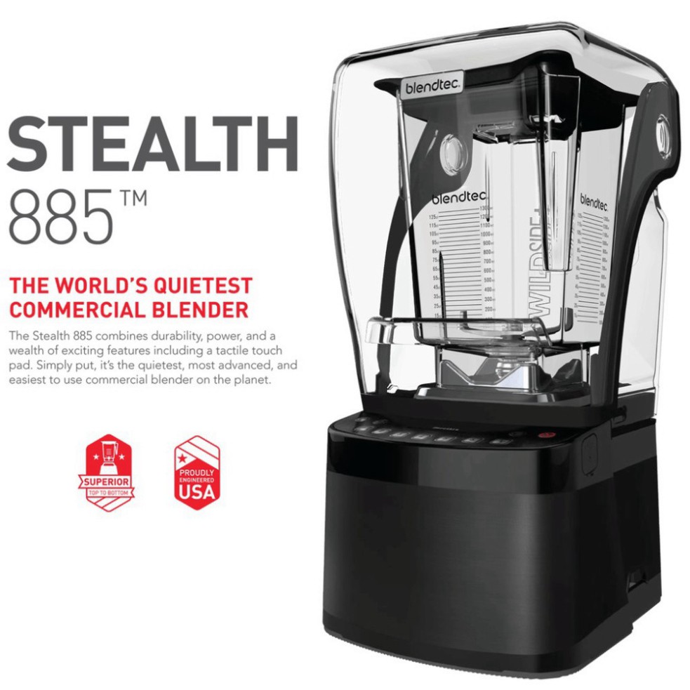 Máy Xay Sinh Tố Công Nghiệp Blendtec Stealth 885 220V (1 Cối Wildside) Nhập Khẩu Mỹ