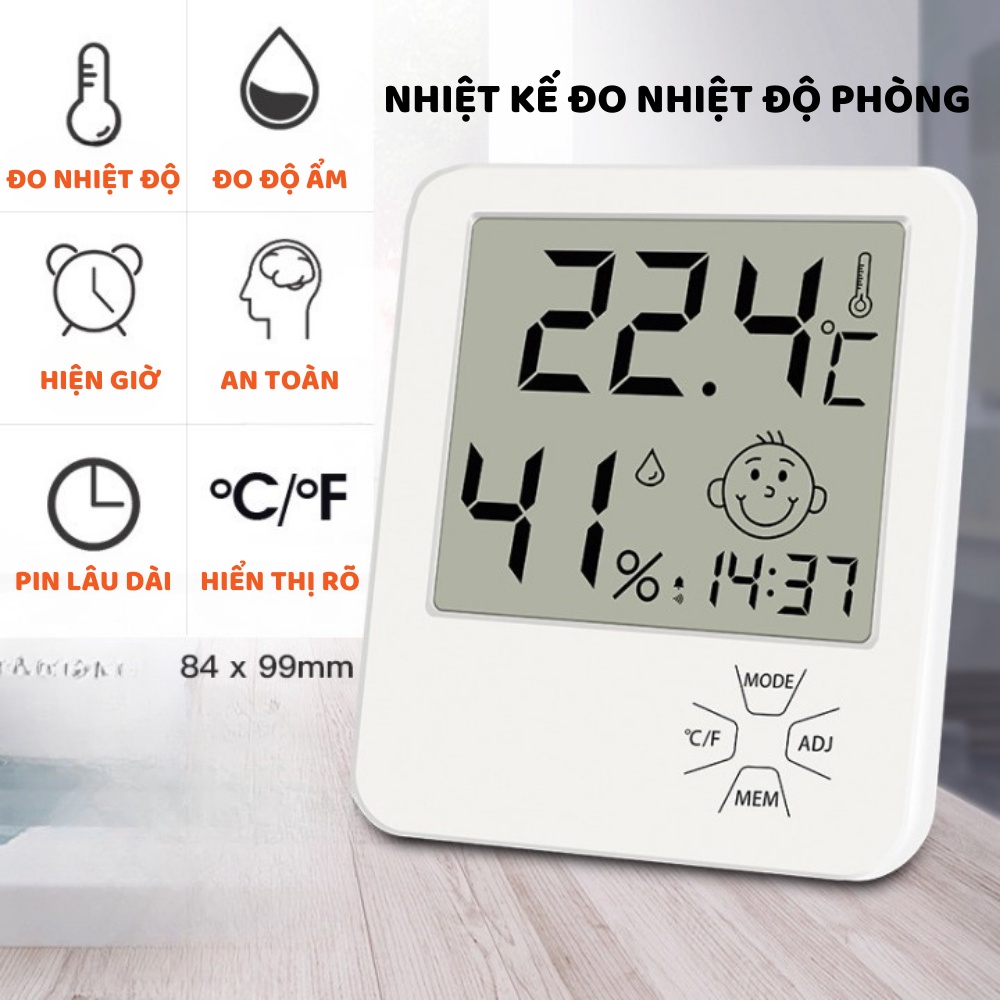 Nhiệt Kế Đo Nhiệt Độ Phòng 3 Trong 1, Đo Kết Hợp Nhiệt Độ, Độ Ẩm Đồng Hồ Siêu Chính Xác