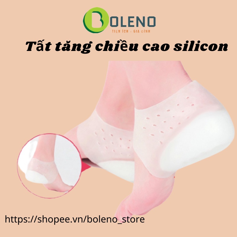 Tất Tăng Chiều Cao Silicon Chất Lượng Cao, Dẻo Dai, Êm Chân - Vớ Độn Giày Silicon Tăng Chiều Cao 2cm/3cm