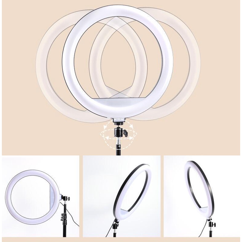 Đèn livestream size 26cm tặng kèm chân và phụ kiện chuyên hỗ trợ ánh sáng, chụp ảnh, quay video, livestream, sắc nét