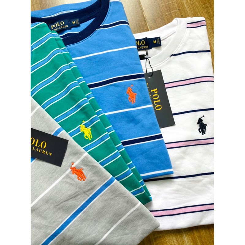 ÁO THUN SỌC LOGO THÊU