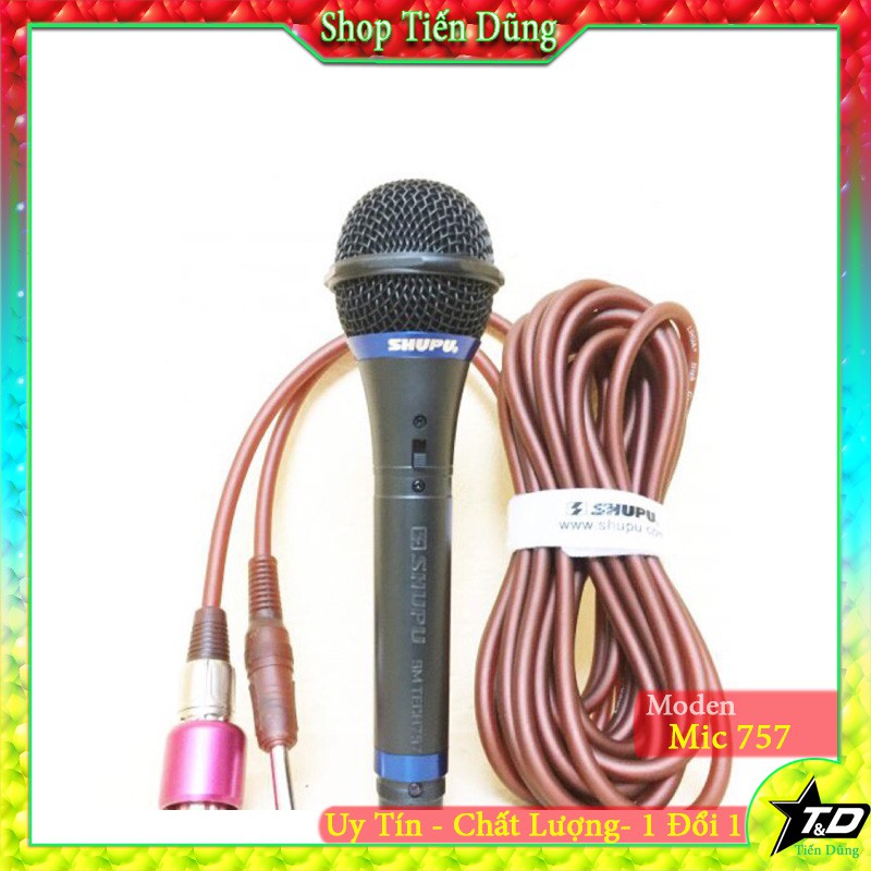 MICRO KARAOKE SHUPU 757 DÒNG DÂY DÀI 5M DÙNG CHO CÁC DÀN ÂM LI VÀ LOA CÓ HỖ TRỢ CỔNG MIC