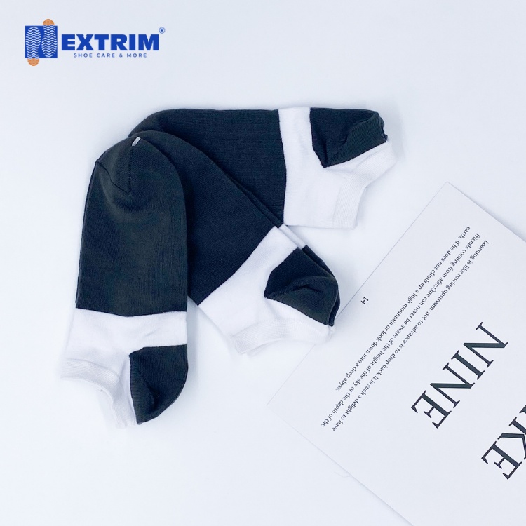 Vớ Nam Nữ EXTRIM Cổ Ngắn Cotton Cao Cấp Thoáng Khí Co Dãn Trắng Đen
