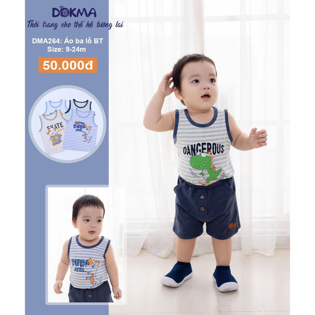 (6-36M) Áo ba lỗ/sát nách cotton - DOKMA