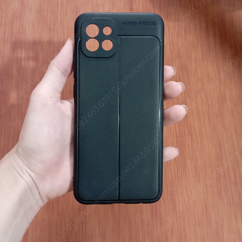 Ốp lưng Samsung A03 loại dẻo đen TPU và loại dẻo đen Auto giả vân da bảo vệ cam bền đẹp