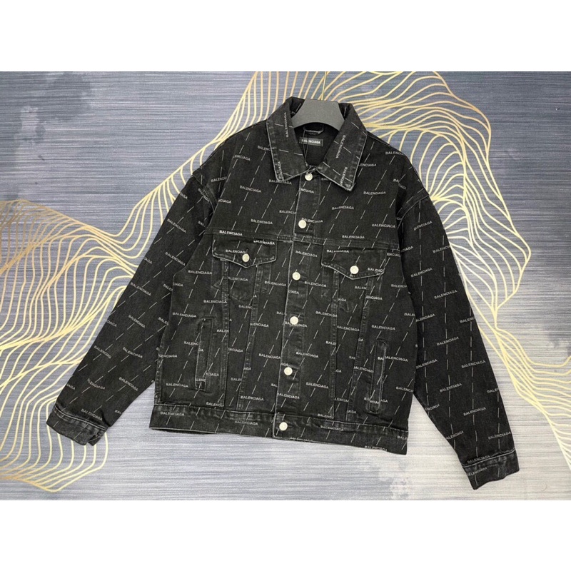 Áo khoác denim, jacket jeans BalenC* hình logo cao cấp