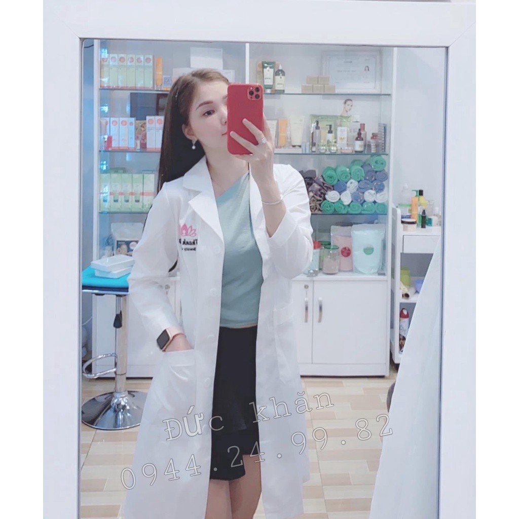 Áo blue kaki cotton Loại 1 trắng