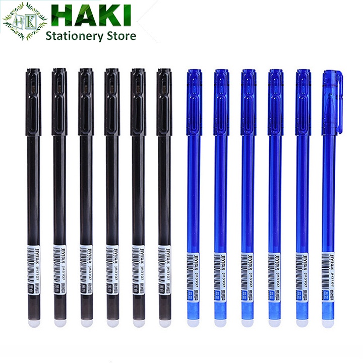 Bút mực xóa được HAKI ngòi 0.5mm bút gel màu đen xanh phụ kiện văn phòng phẩm B63