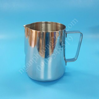 CA INOX 1LIT CÓ VẠCH CHIA, CA ĐÁNH SỮA, RÓT SỮA CAO CẤP 1 LÍT