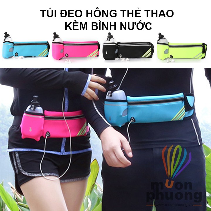 [FRSHIP 20K] Túi đeo hông chạy bộ thể thao có bình chai nước - MUÔN PHƯƠNG SHOP