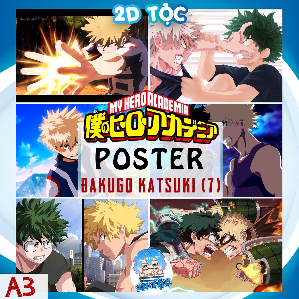 Tranh poster A3 Bakugo Katsuki (7) Anime Manga Boku no Hero Academia - 2D Tộc Shop