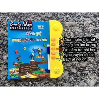 SÁCH SONG NGỮ ĐIỆN TỬ ANH-VIỆT Thanh Nga loại 1 dành cho bé từ 1 đến 7 tuổi