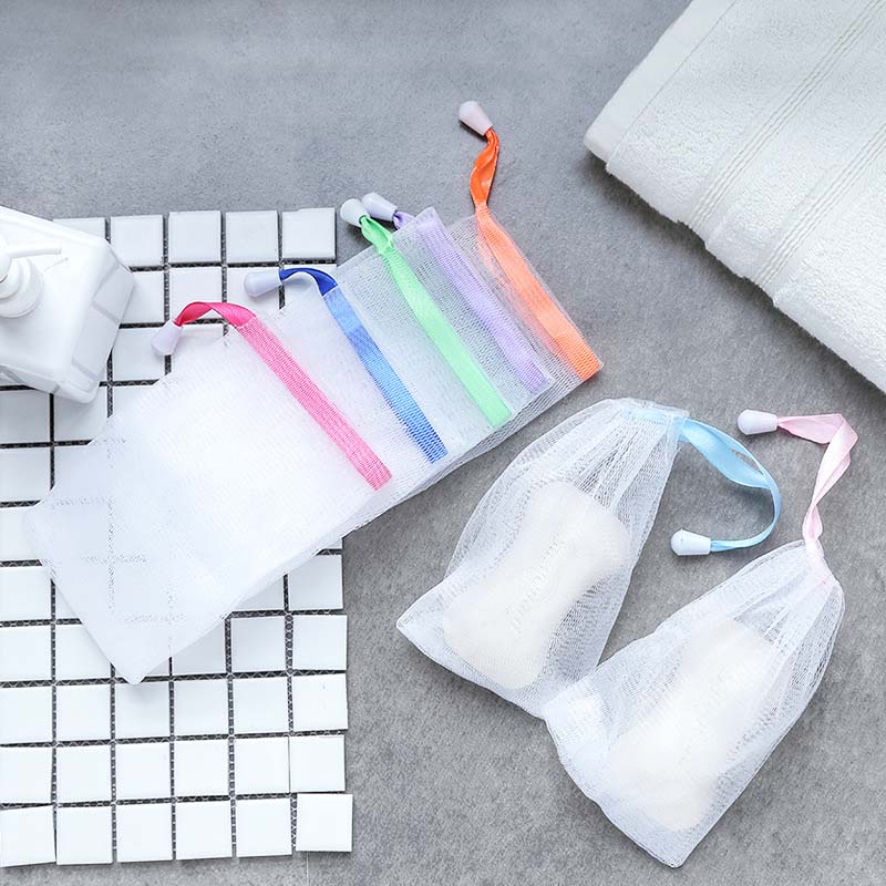 Set 10 túi lưới đựng xà phòng đa năng màu sắc ngẫu nhiên