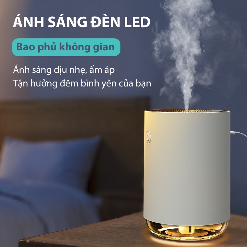 Máy phun sương mini Jiashi tạo độ ẩm xông tinh dầu có đèn LED 3 màu - MPS02