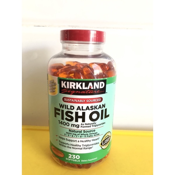 Dầu cá Kirkland Wild Alaskan Fish Oil- hộp 230 viên Mỹ