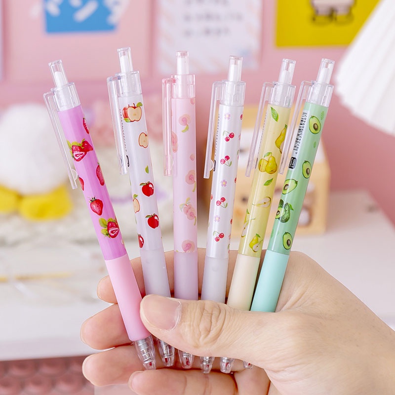 Bút bi mực đen ngòi 0.5mm họa tiết trái cây sáng tạo đáng yêu