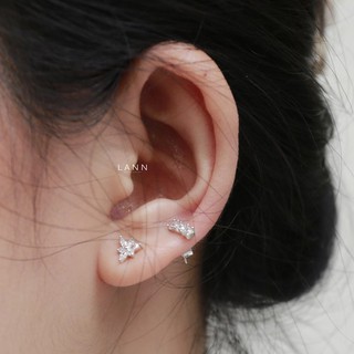 Khuyên dải 3 đá BẠC S925 LANN E038