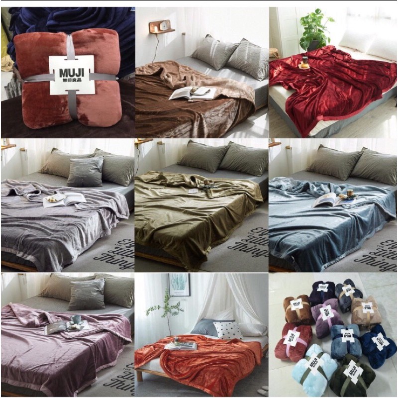 Chăn lông tuyết Muji 2 lớp