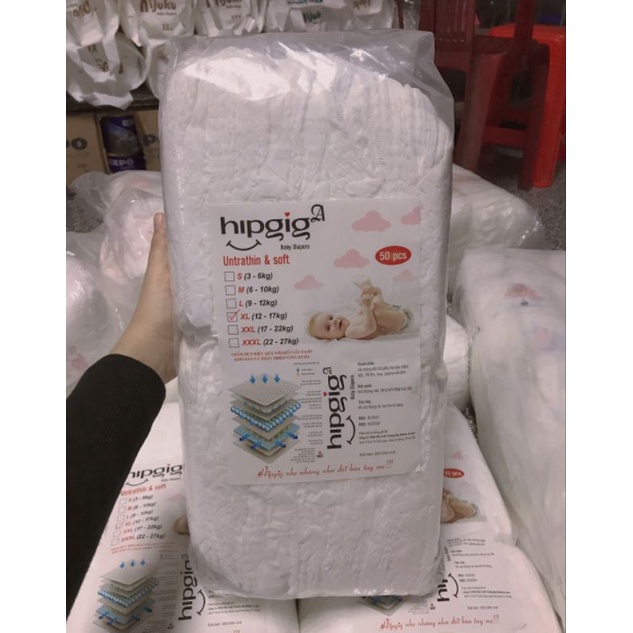 GÓI TẢ/BỈM QUẦN HIPGIG A HÀNG LOẠI 1 SIZE M L XL XXL XXXL 4X 100 MIẾNG