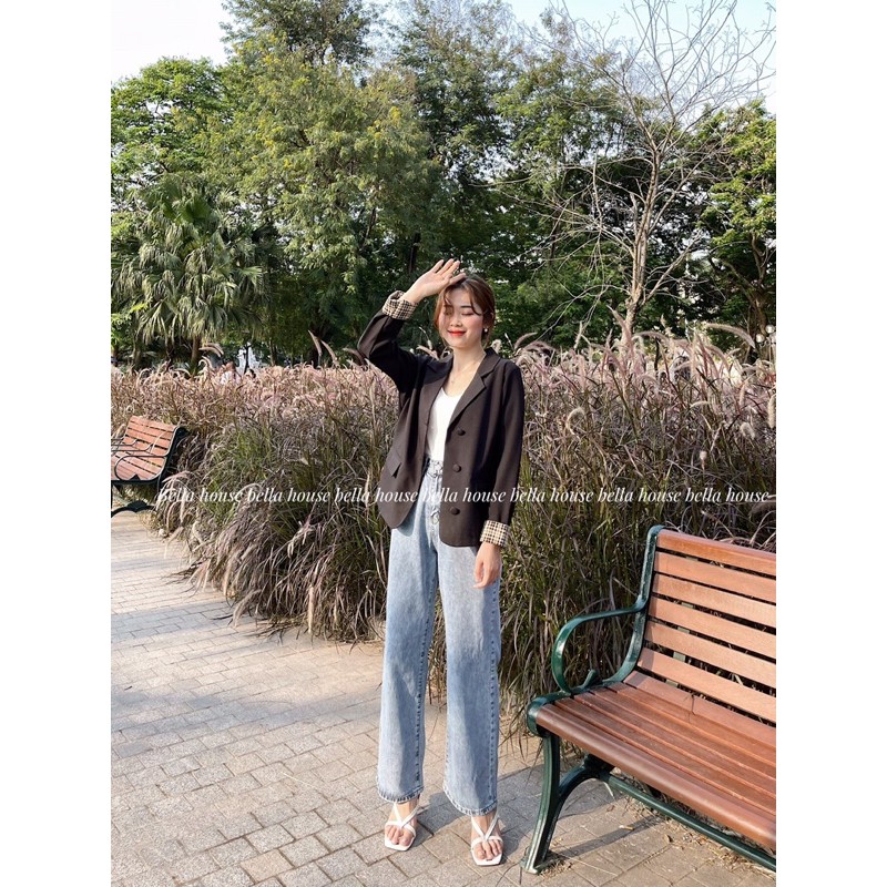Áo blazer dáng nhắn tay phối | BigBuy360 - bigbuy360.vn