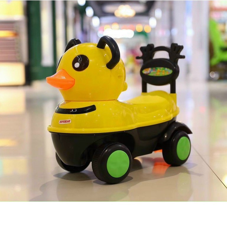 Xe chòi chân con vịt vàng, Xe chòi hình chú vịt có nhạc, có đèn led cho bé