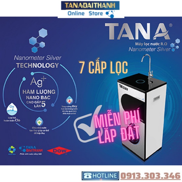 Máy Lọc Nước R.O Tân Á Nanometer Silver 7 Cấp Lọc, bảo hành 12 tháng, tân á đại thành online