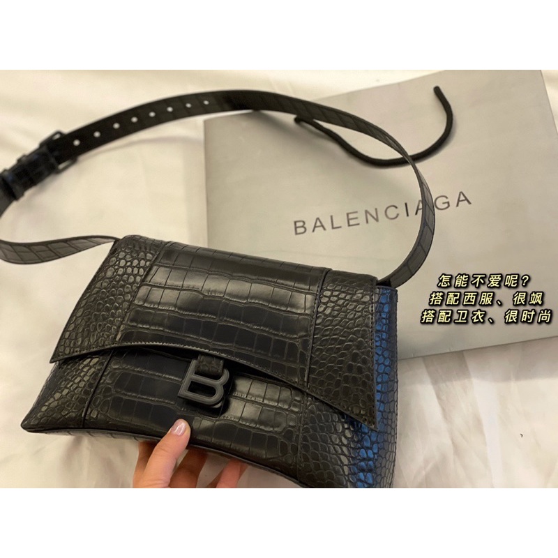 Túi đeo chéo nữ Balenciaga da thật cao cấp vân cá sấu size 28