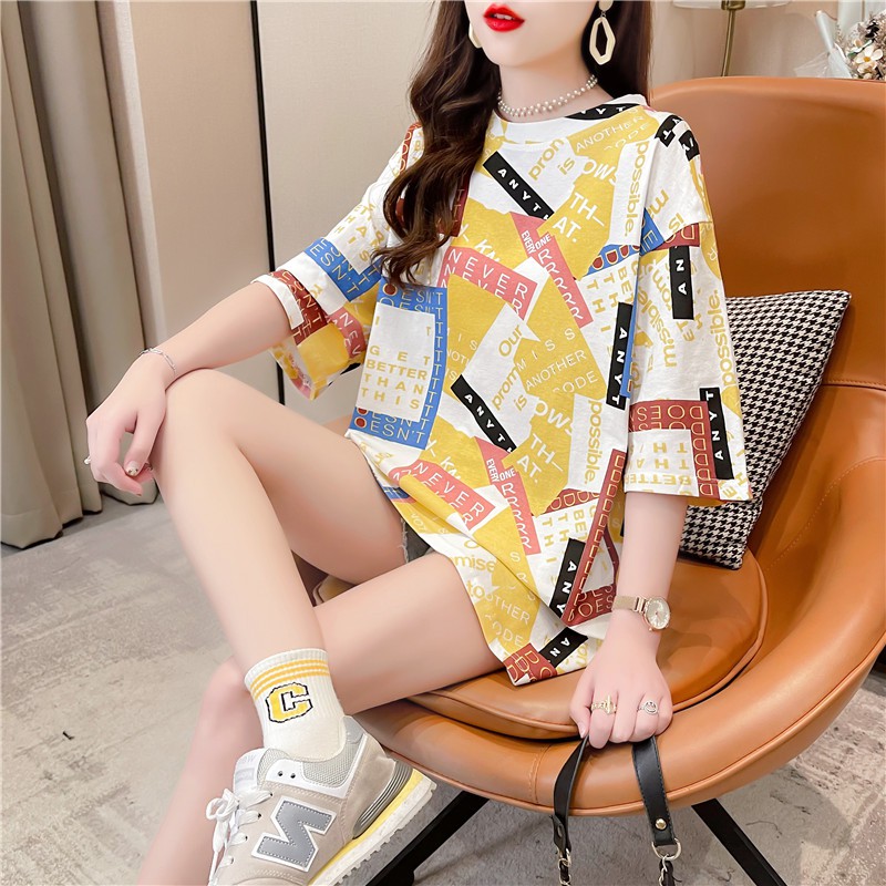 Áo Thun Ngắn Tay In Hình Phong Cách Hàn Quốc Thời Trang Hè 2021 Cho Nữ | BigBuy360 - bigbuy360.vn